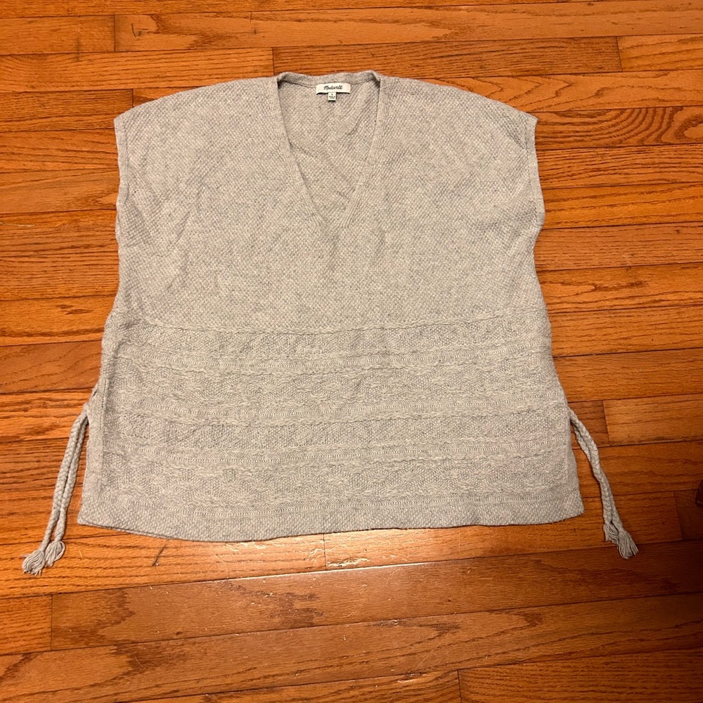 Madewell Light Gray V-Neck Sweater Vest